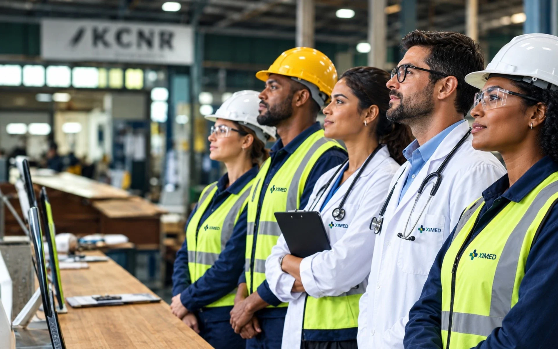 Equipe Ximed de médicos e técnicos de segurança do trabalho