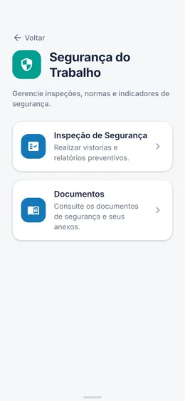 Tela Segurança do app Ximed