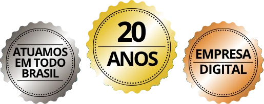 Selos: atuamos em todo o Brasil, 20 anos, empresa digital
